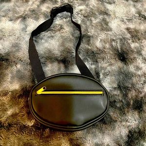 Black Waist bag with Gold Hardware